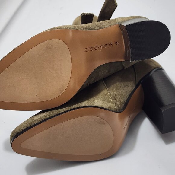 Banana Republic Canton Olive Suede Side Tie Chunky Block Heel Casual Boots - Picture 16 of 16